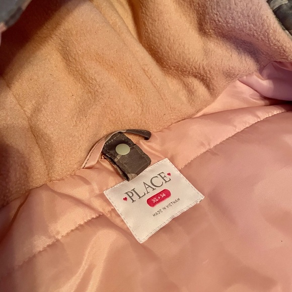 The Children’s Place Big Girls Hooded Pink Camo Puffer Jacket And Two Zip Up’s - Picture 4 of 10